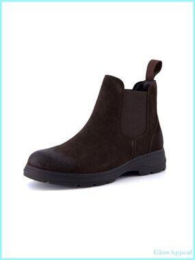 Genuine Suede Chelsea Ankle Boots Water Resistant Lug Sole Pull On